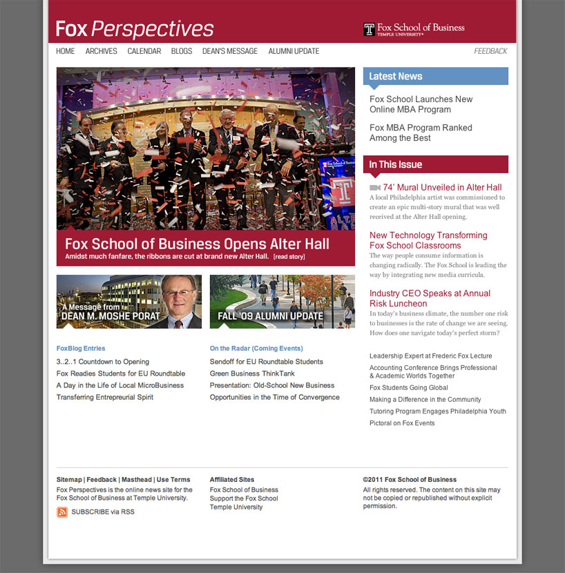 Fox School of Business Website