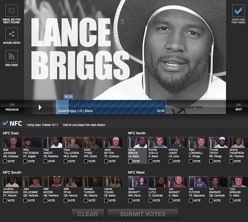 NFL Big Game Video Voting